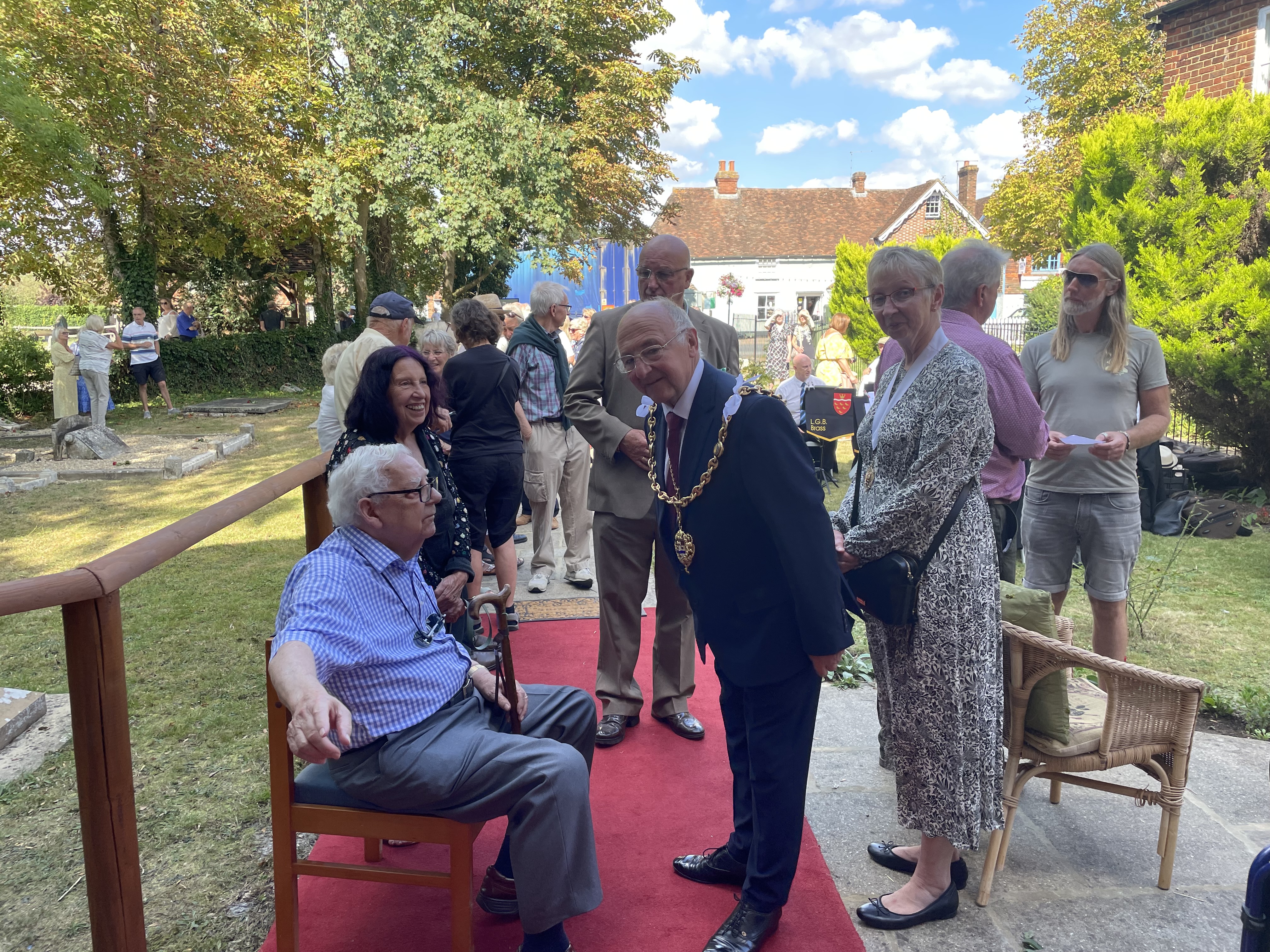 The Mayor of Maidstone greets Ron Haggerty