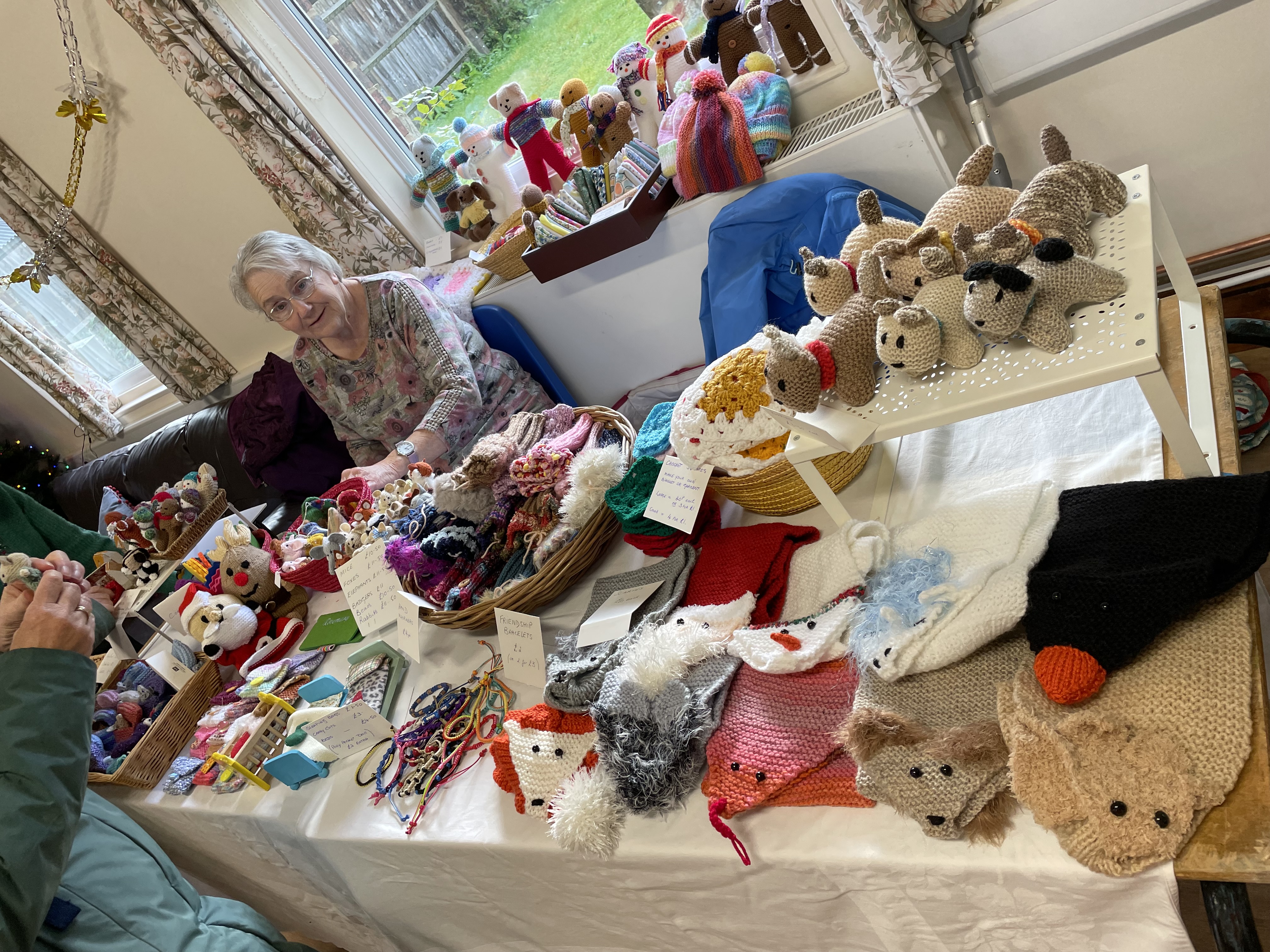 Dee from Headcorn 'Knit and Sew' with her beautiful hand-crafted items