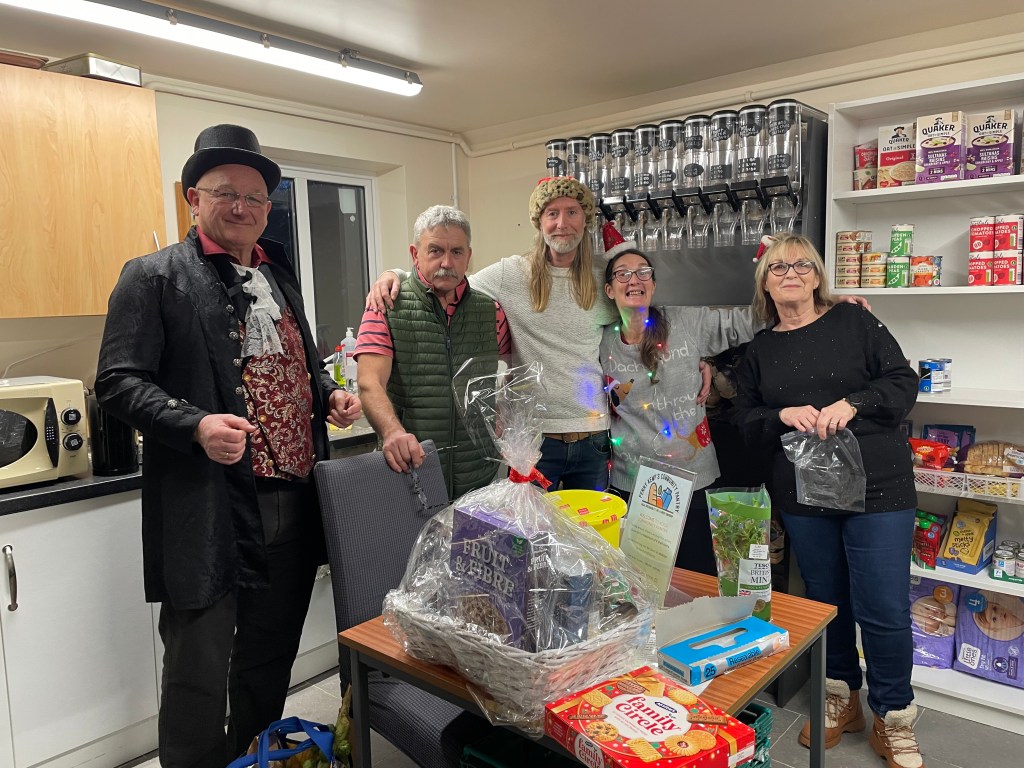 MBC Councillor Martin Round with Penny Kemp's partner Johan Silka
 and volunteers from Headcorn and Staplehurst Community Pantries. 