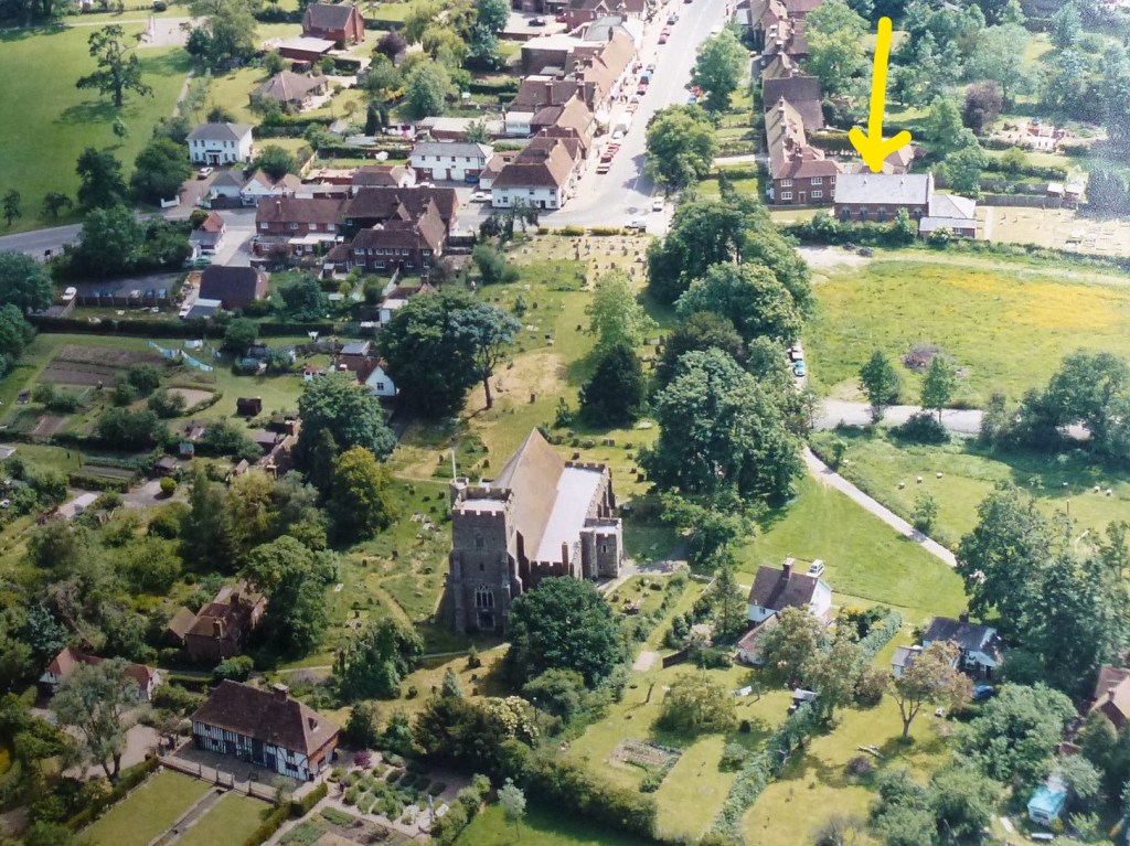 Marked aerial view of The Old Methodist Church Building